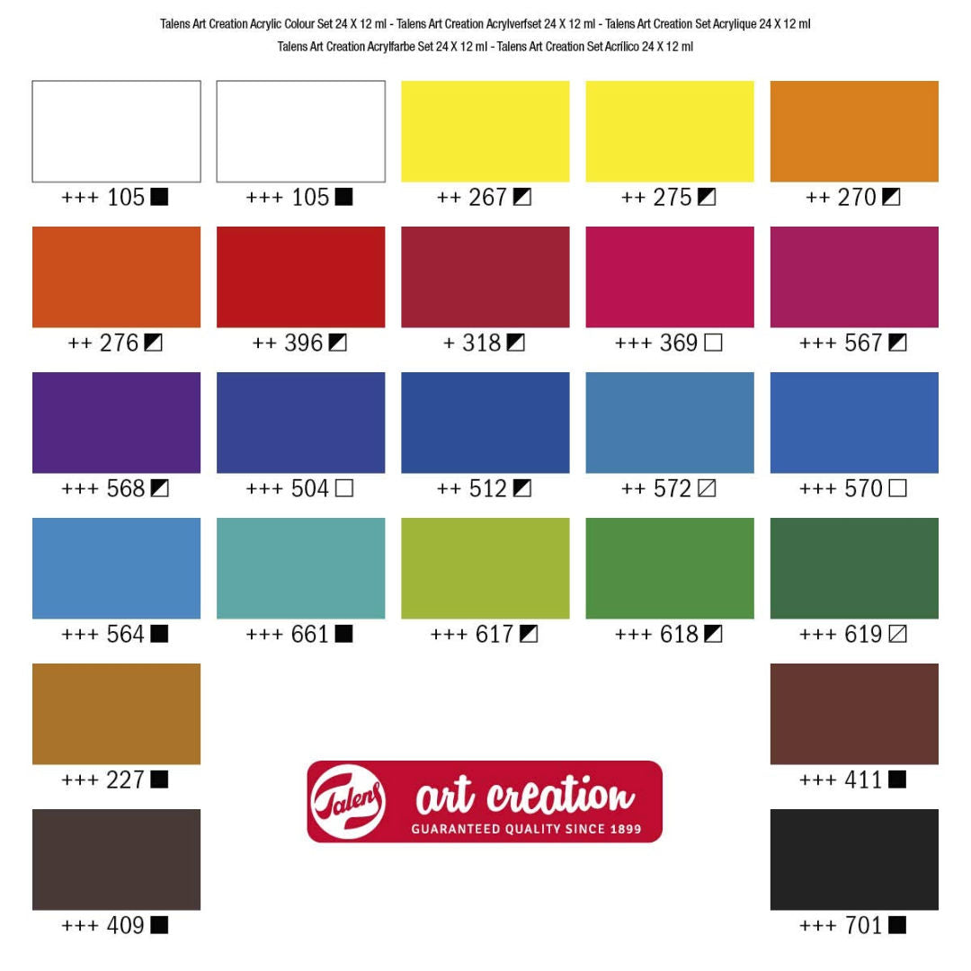Royal Talens Acrylic Colour Set, 24×12 ml Tubes, 9021724M
