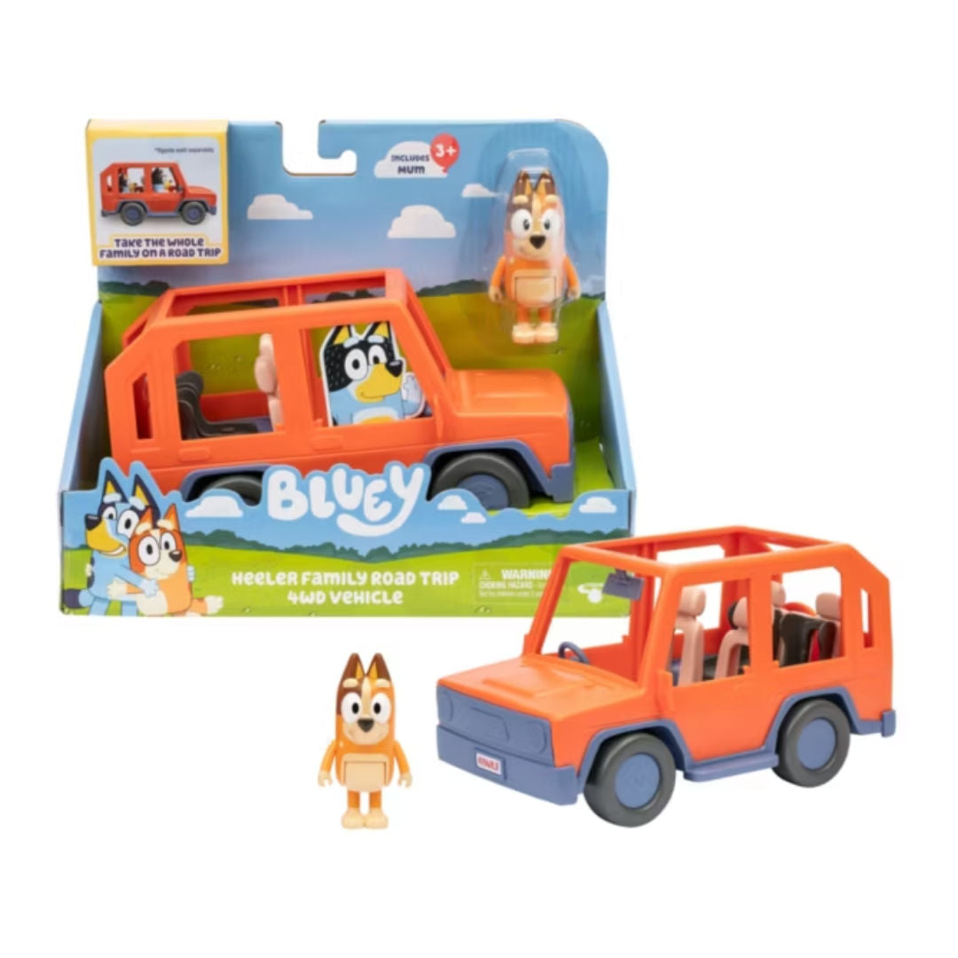 Bluey Series 11 Heeler Family Road Trip 4WD Vehicle Playset 2 Pieces, 3+ years