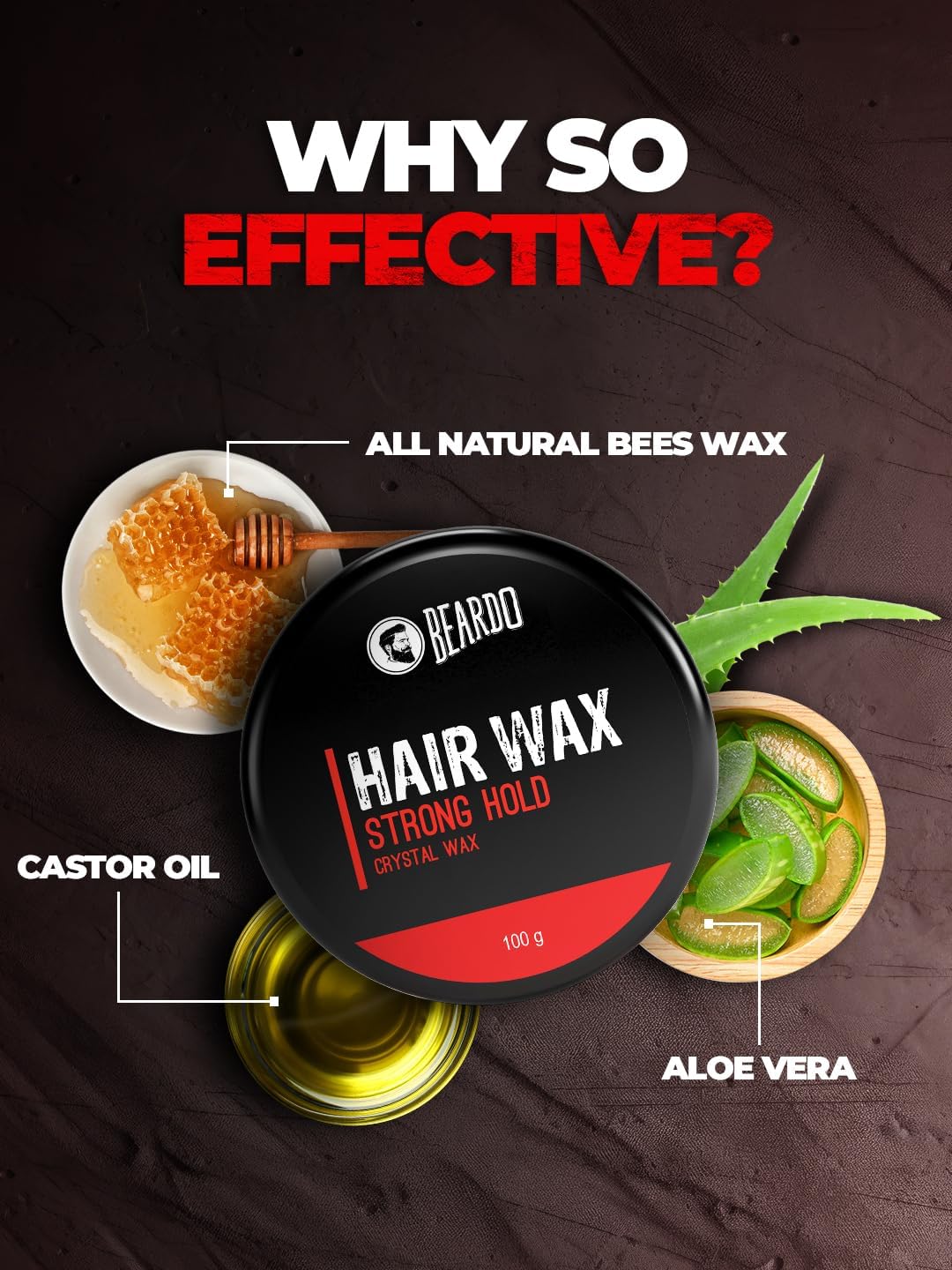 Beardo Hair Wax Strong Hold Crystal 100g