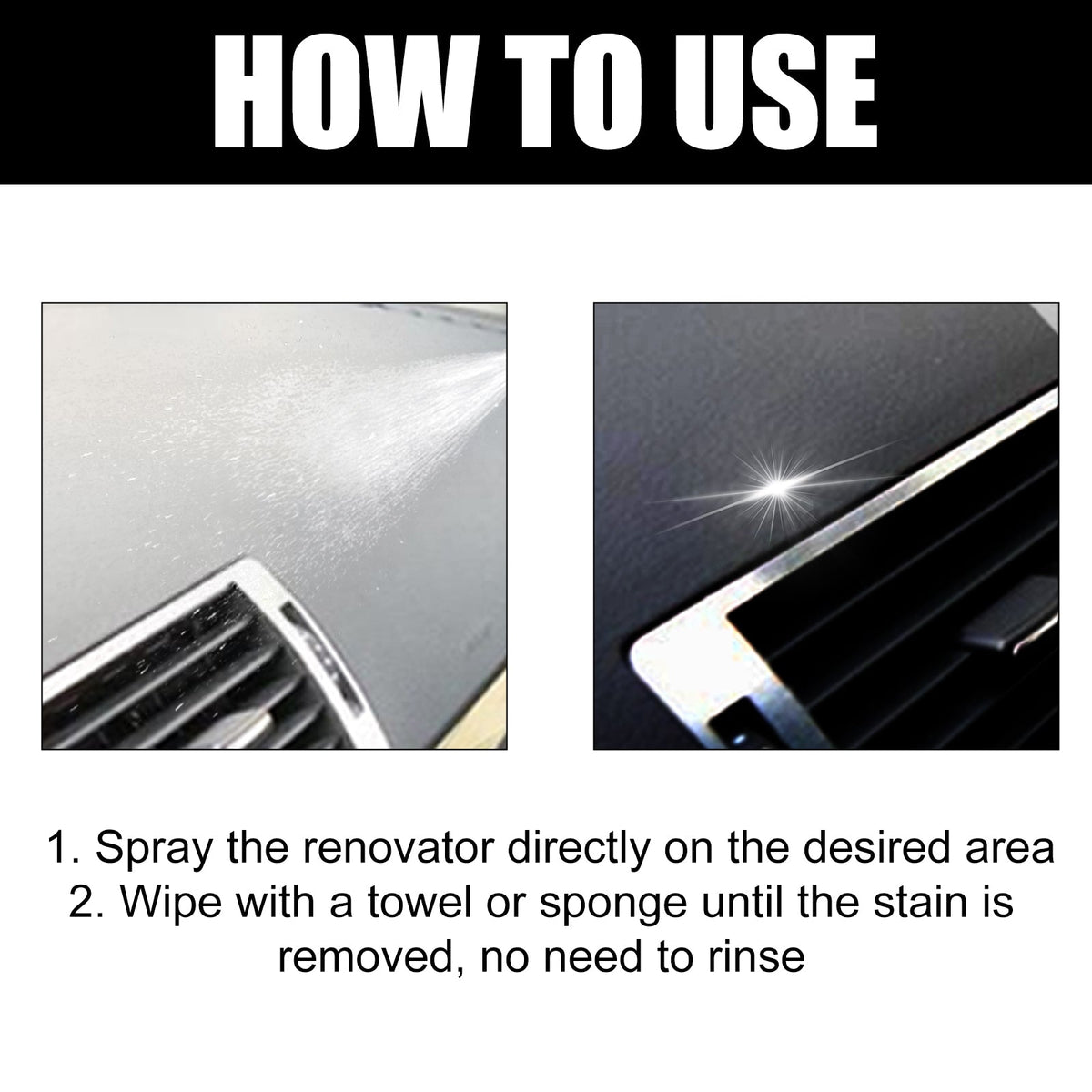 Car Interior Cleaning Spray, Decontamination, Shine & Protect, Easy Use ,100ml