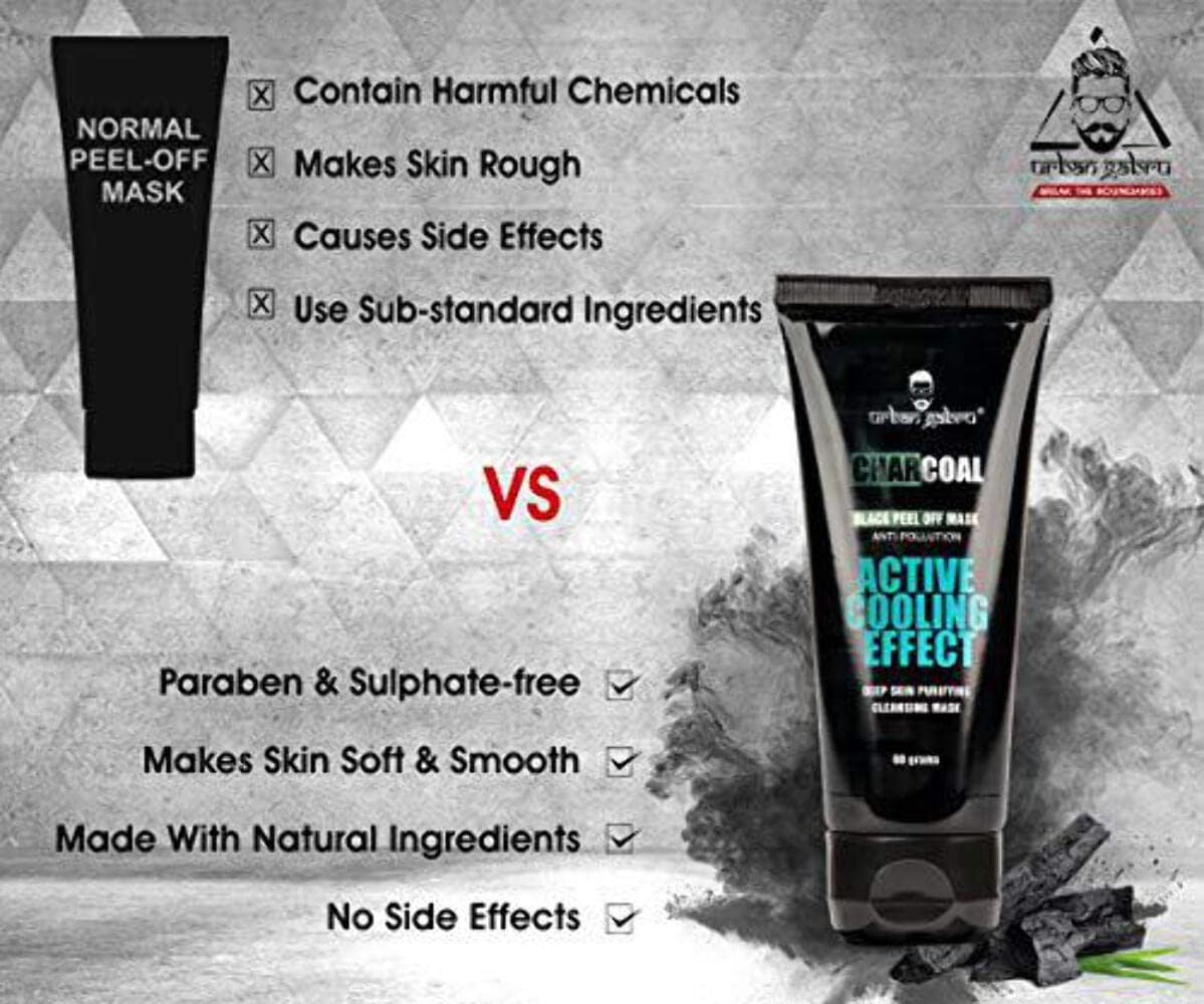 Urban Gabru Charcoal Peel Off Mask for Men & Women 120 g