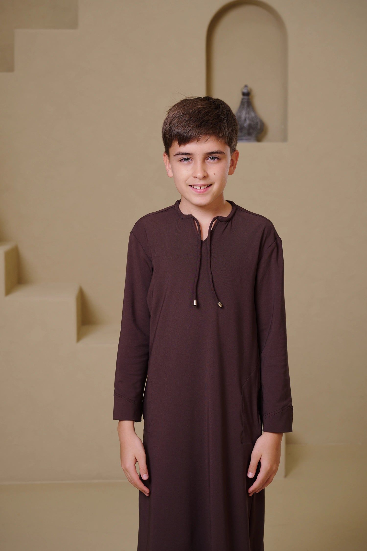 Sahil Kids Abaya - Brown