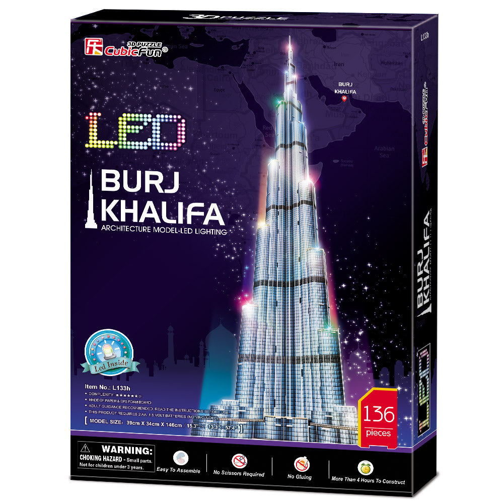 3D PUZZLE LED BURJ KHALIFA 136PCS B/O
