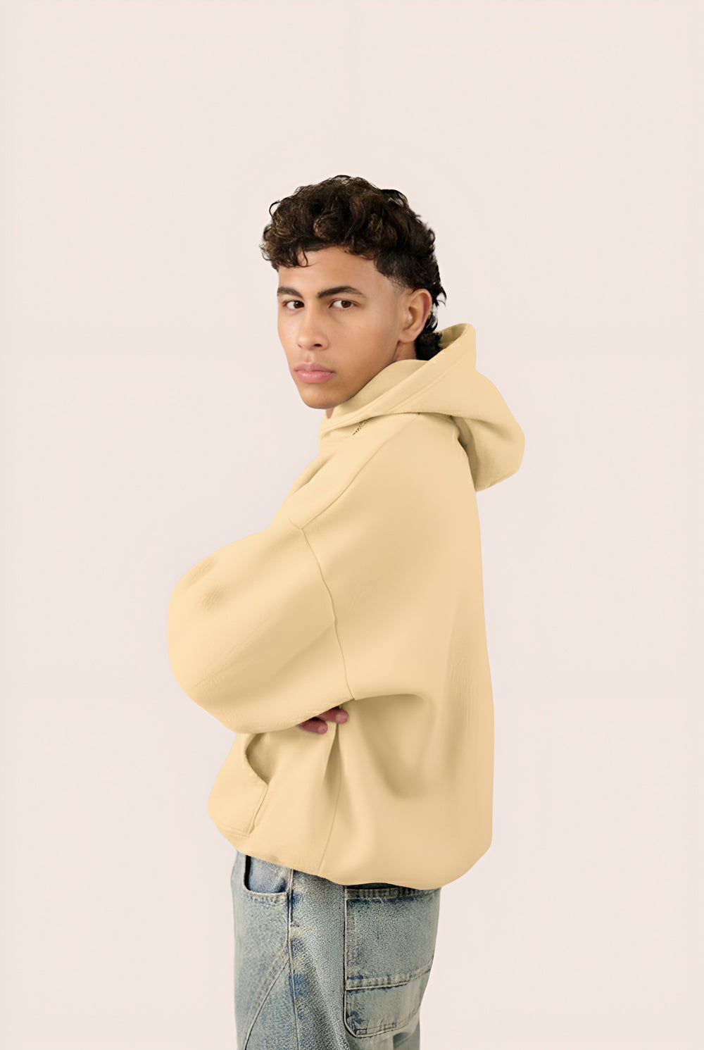 MULU Kids Classic Oversized Hoodie - Eggshell Yellow