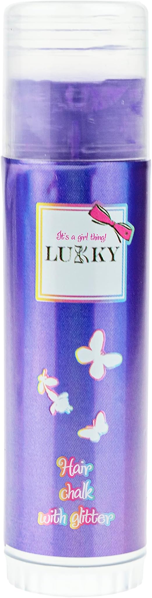 Lukky Hair Chalk w/ Glitter Raspberry Flavor (10g) (Purple)