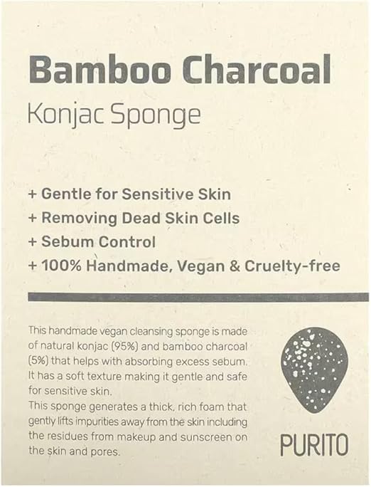 PURITO Bamboo Charcoal Konjac Sponge