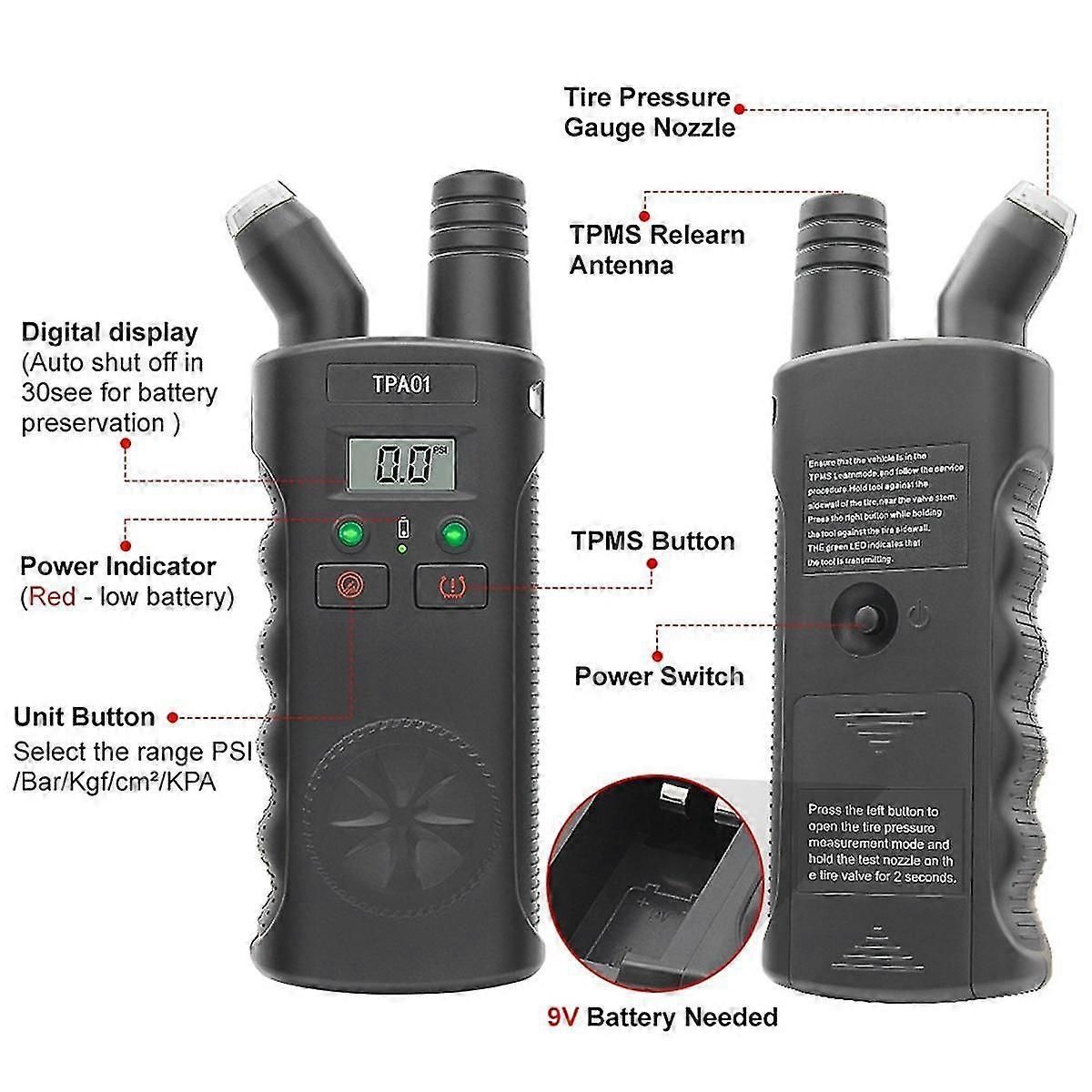 Tpa01 Tpms Relearn Tool Digital Tire Pressure Gauge For Tire Pressure Sensor Reset Tool For Opel zxin