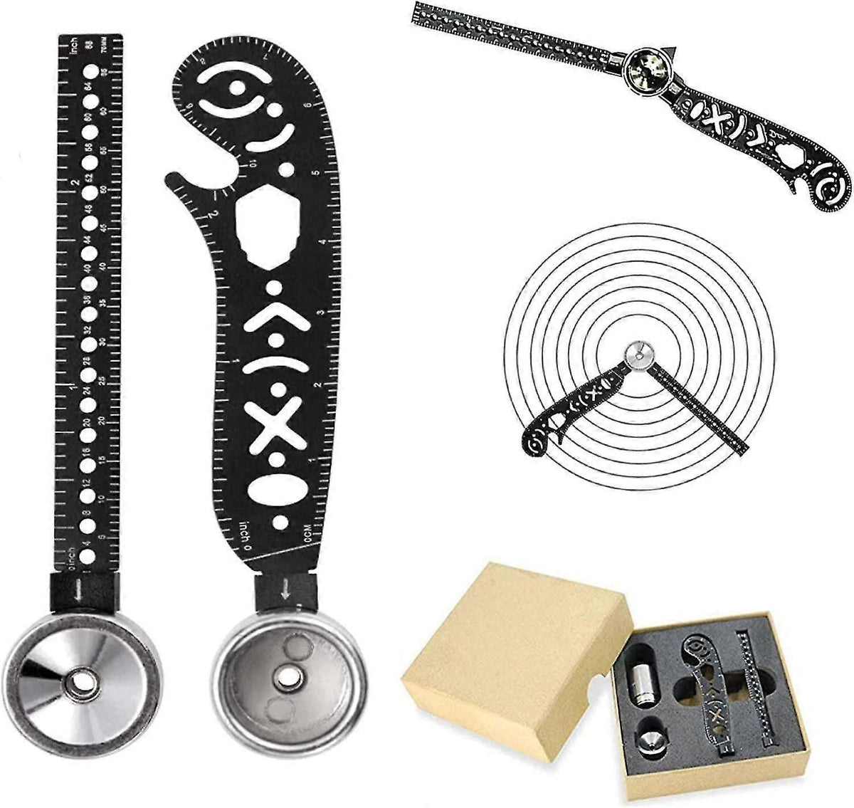 Multifunction Drawing Tool With Magnetic Ruler Protractor Compass