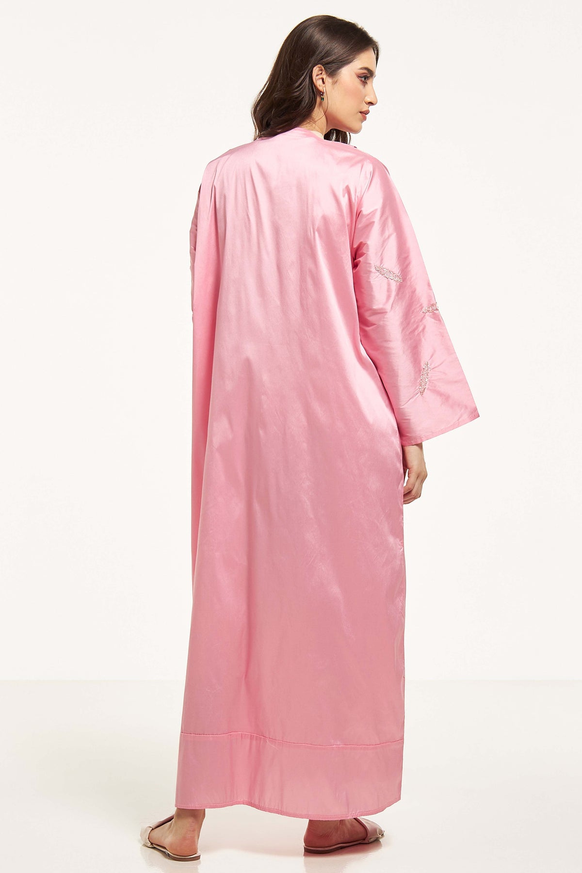 MOiSTREET Bead Embellished Abaya with Sheila
