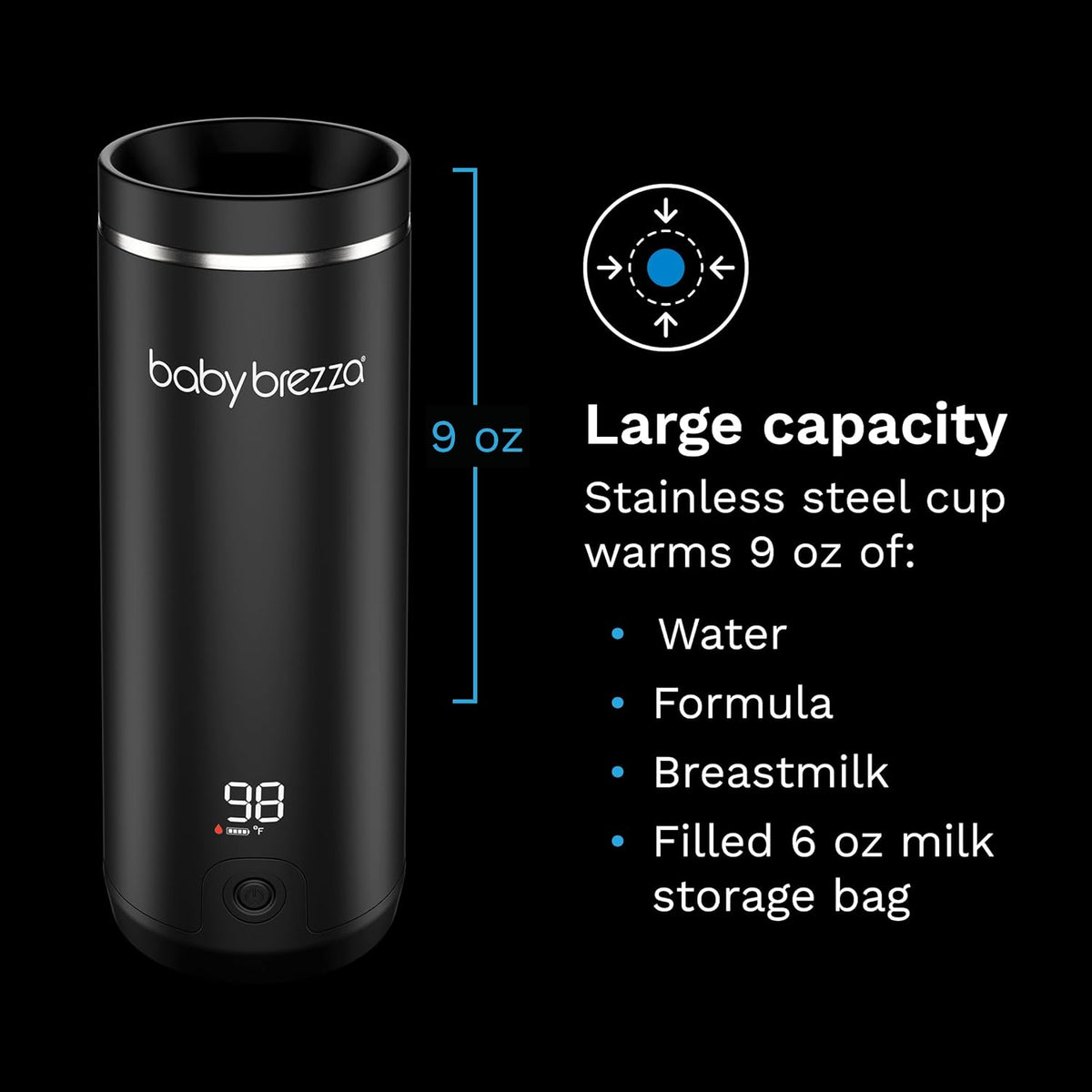 Baby Brezza Superfast Portable Bottle Warmer - Black