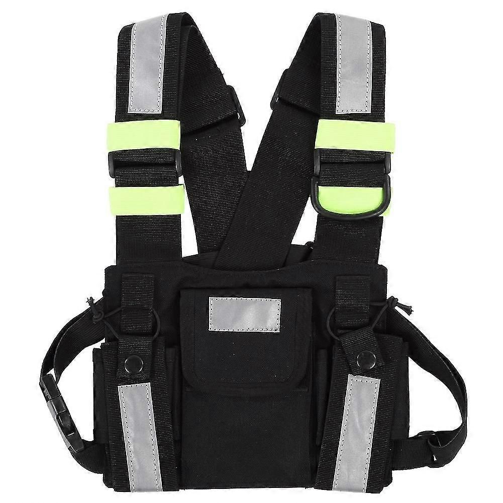 Tyt Radio Tactical Harness Reflective Front Pack Chest Bag Pouch For Walkie Talkie - Yellow