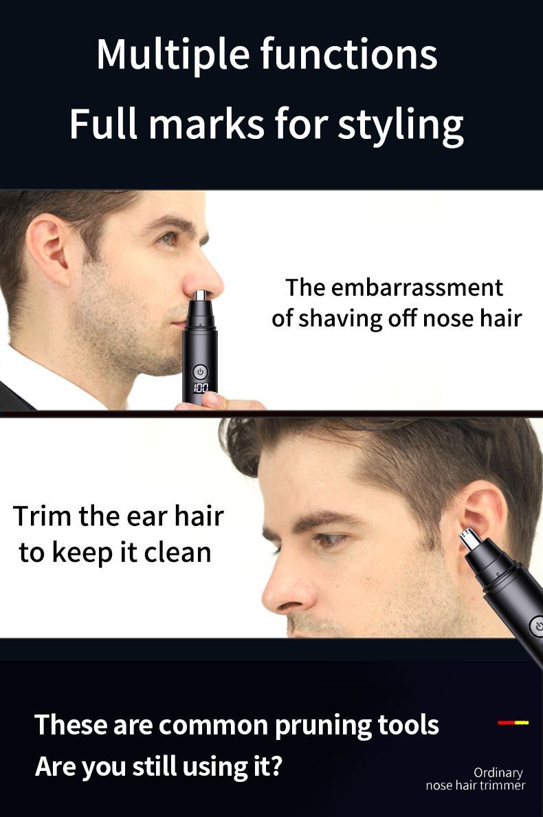 LED USB Rechargeable Nose Hair Trimmer