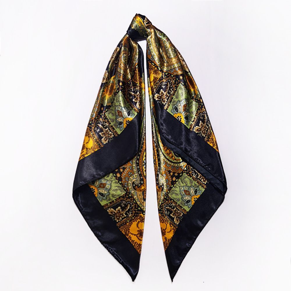 4Pcs Paisley Silk Feel Square Scarf Set for Women 90cm