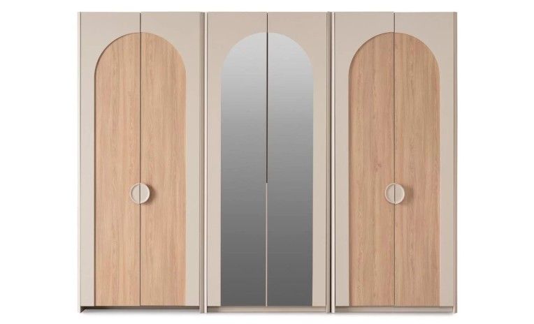 Milos 6 Door Mirrored Wardrobe