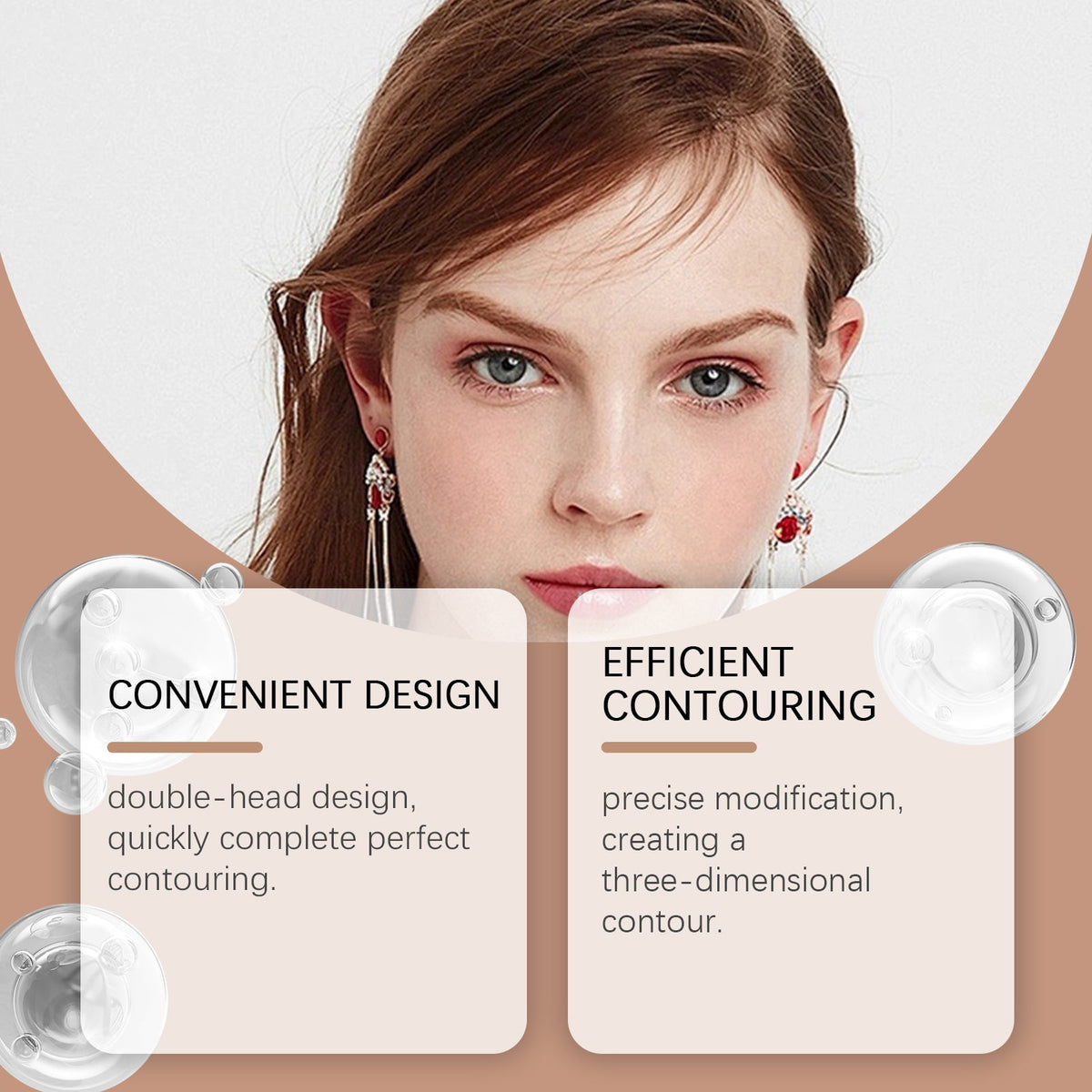 2-in-1 Facial Contouring Stick, High-Gloss, Long-Lasting, Easy Makeup, 3D Face Sculpting ,7g