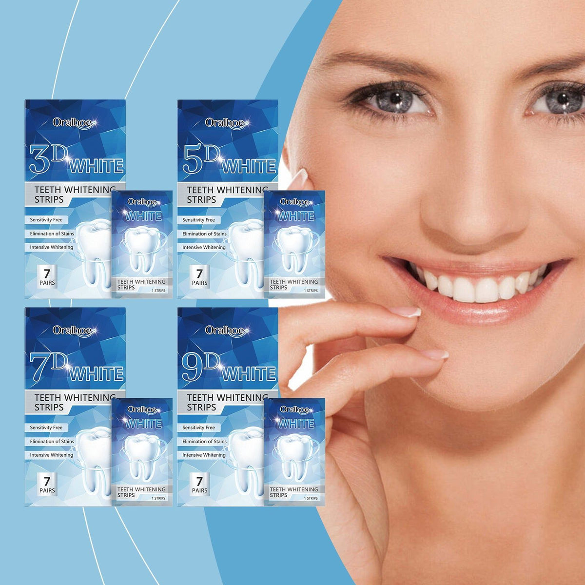 Brightening Tooth Strips, Dental Care, Fresh Breath, Quick Whitening, Gentle Stain Removal ,7pairs