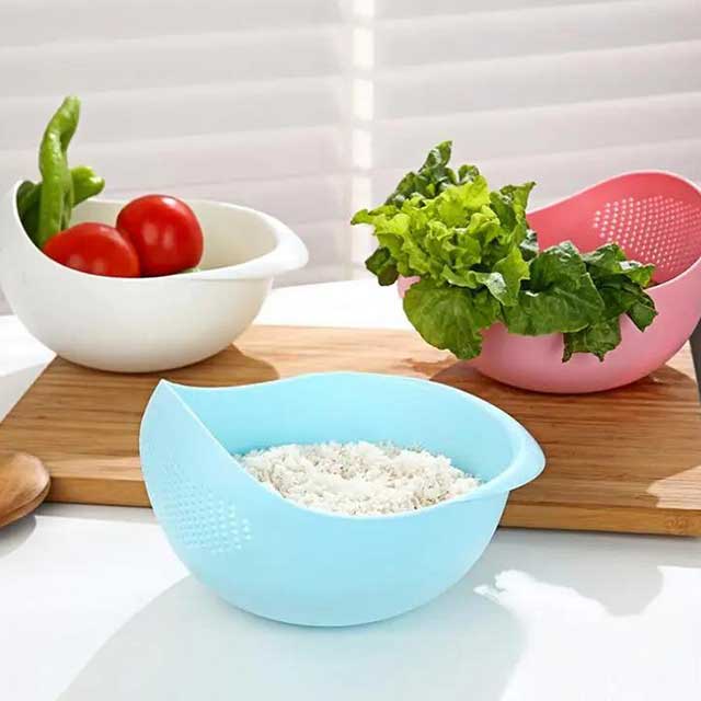 Rice Washing Filter Strainer Basket - Multi-Function Fruit & Vegetable Drainer Bowl for Kitchen Use