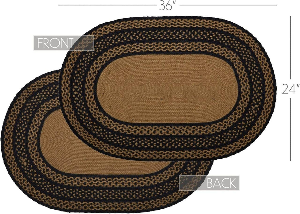 AIESY® Beautiful Reversible Braided Farmhouse Area Striped Rug