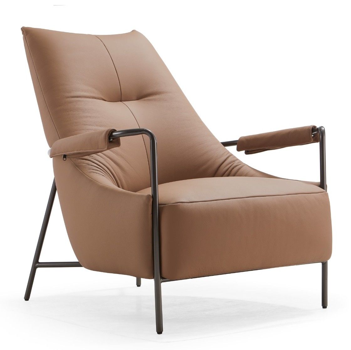 Brown Microfiber Leather Lounge Chair #EC-436