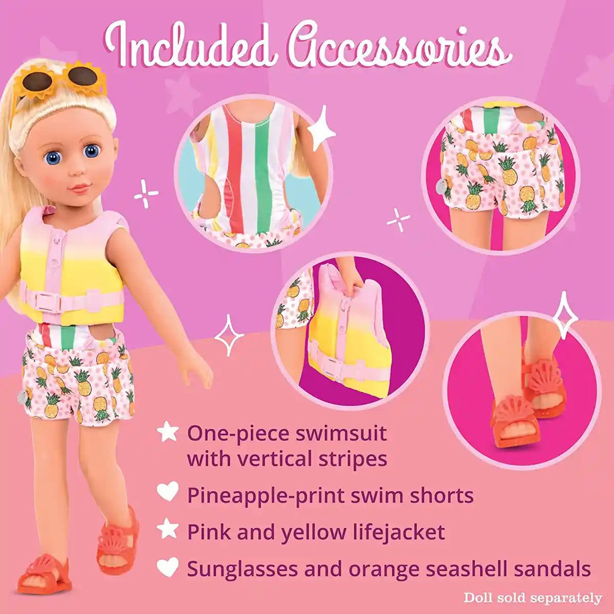Glitter Girl 14" Doll Deluxe Boating Outfit - Accessories only