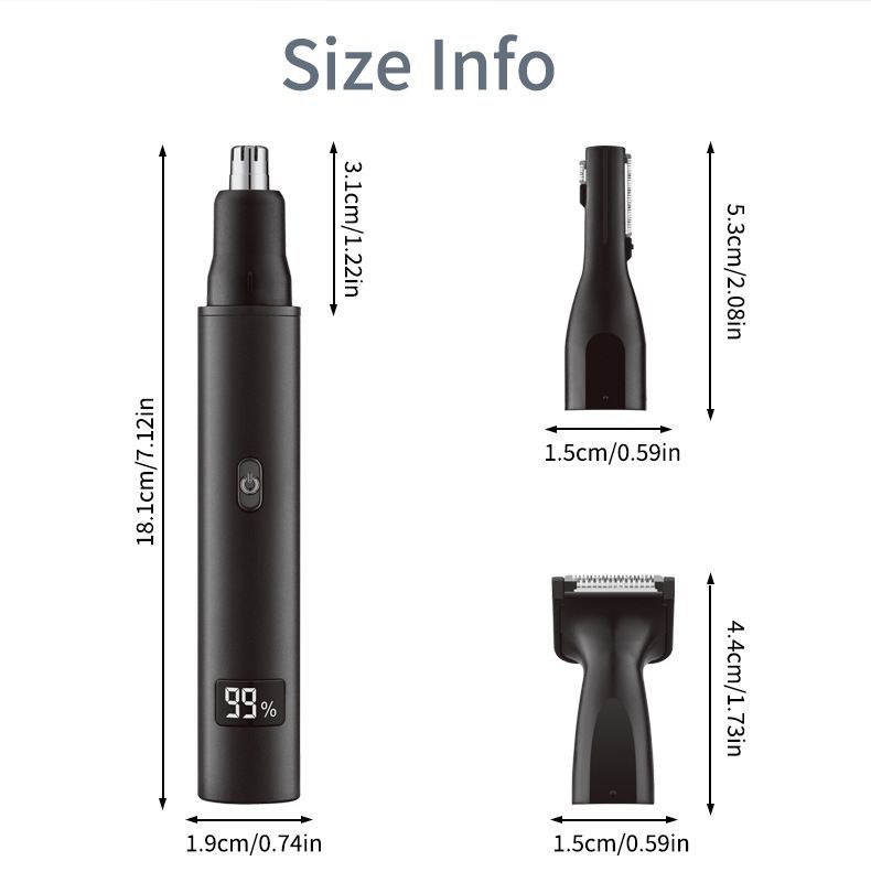 3-in-1 USB Nose Hair Trimmer Kit