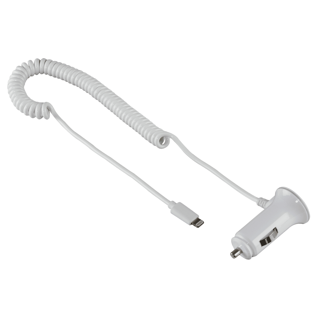 HHAMA 102096 Vehicle Charging Cable f. iPhone 5/5s/5c/6/6 Plus/6s/6s Plus/SE, MFI, white