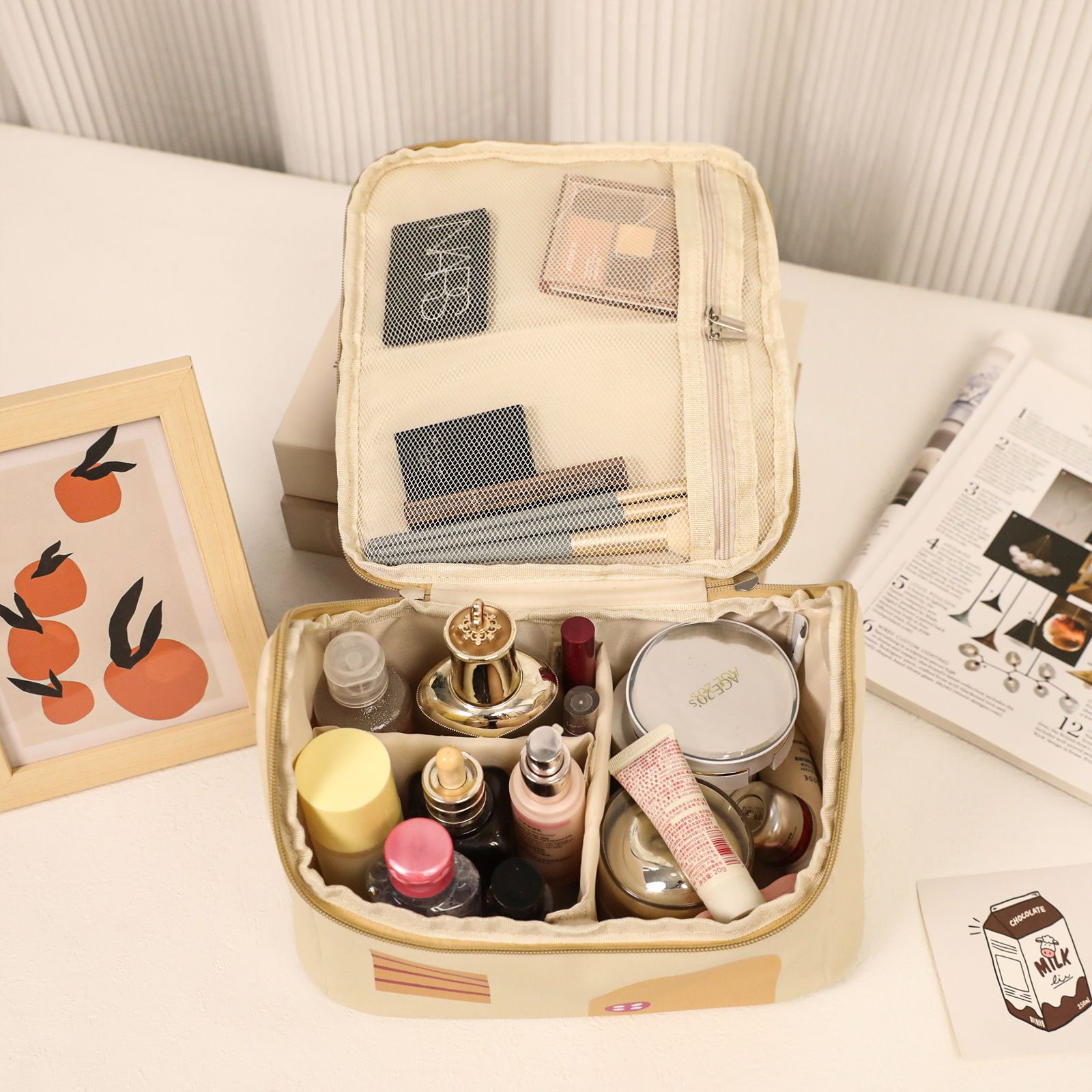 House Shaped Makeup Bag with Compartments