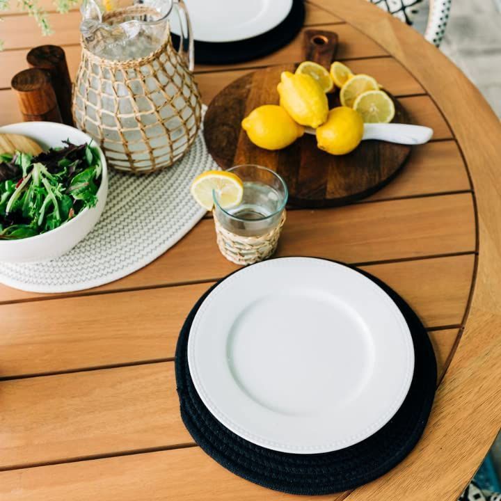 Set of 4 Heat Resistant Braided Oval Cloth Placemats for Kitchen