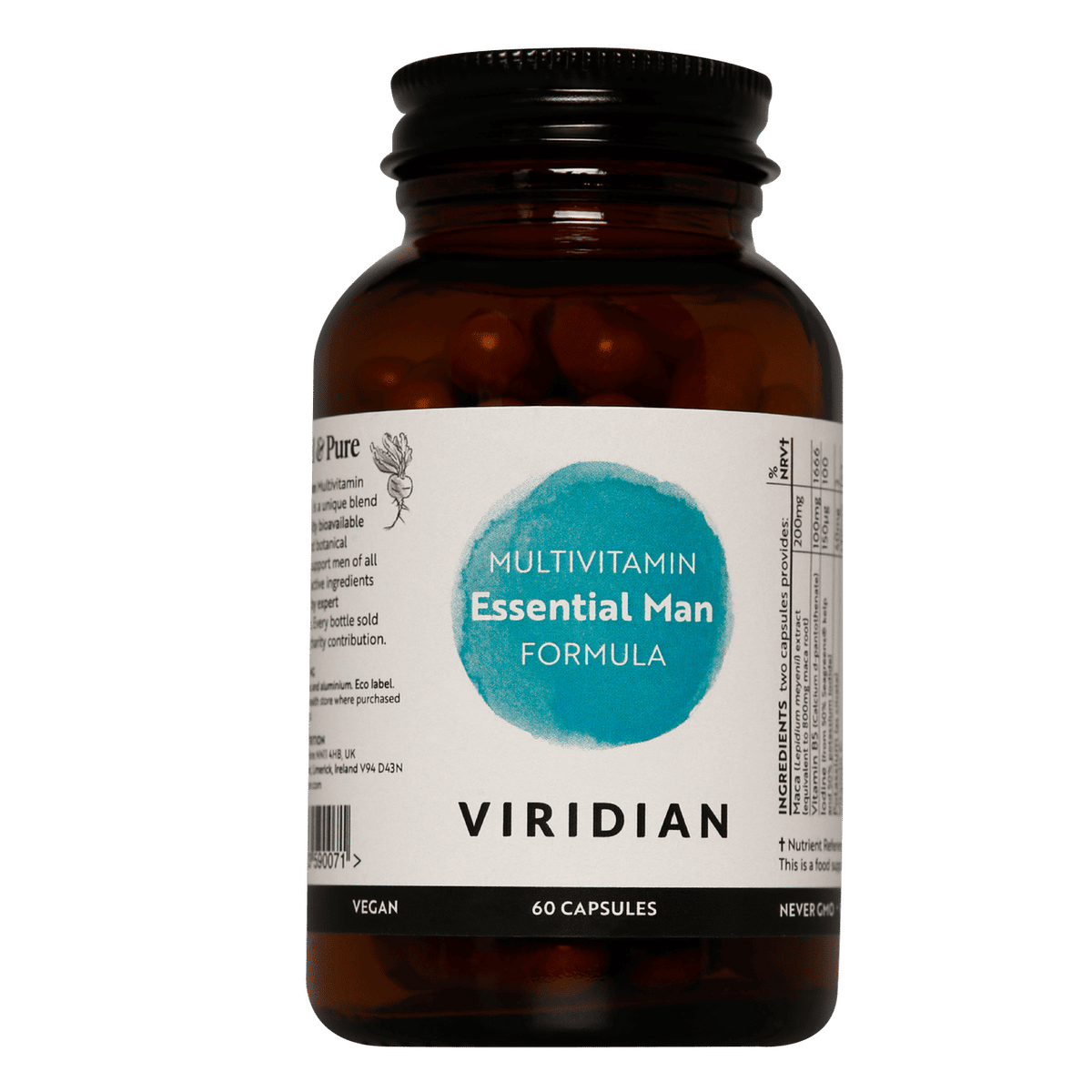 Viridian Essential Male Formula-Multivitamin, 60 Caps