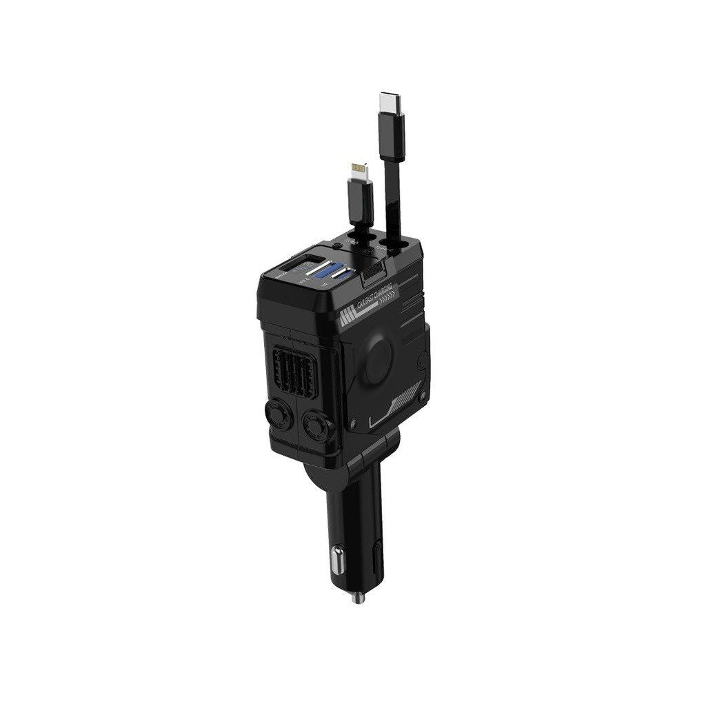 Porodo 66W Car Charger Lightning &amp; Type-C - Black