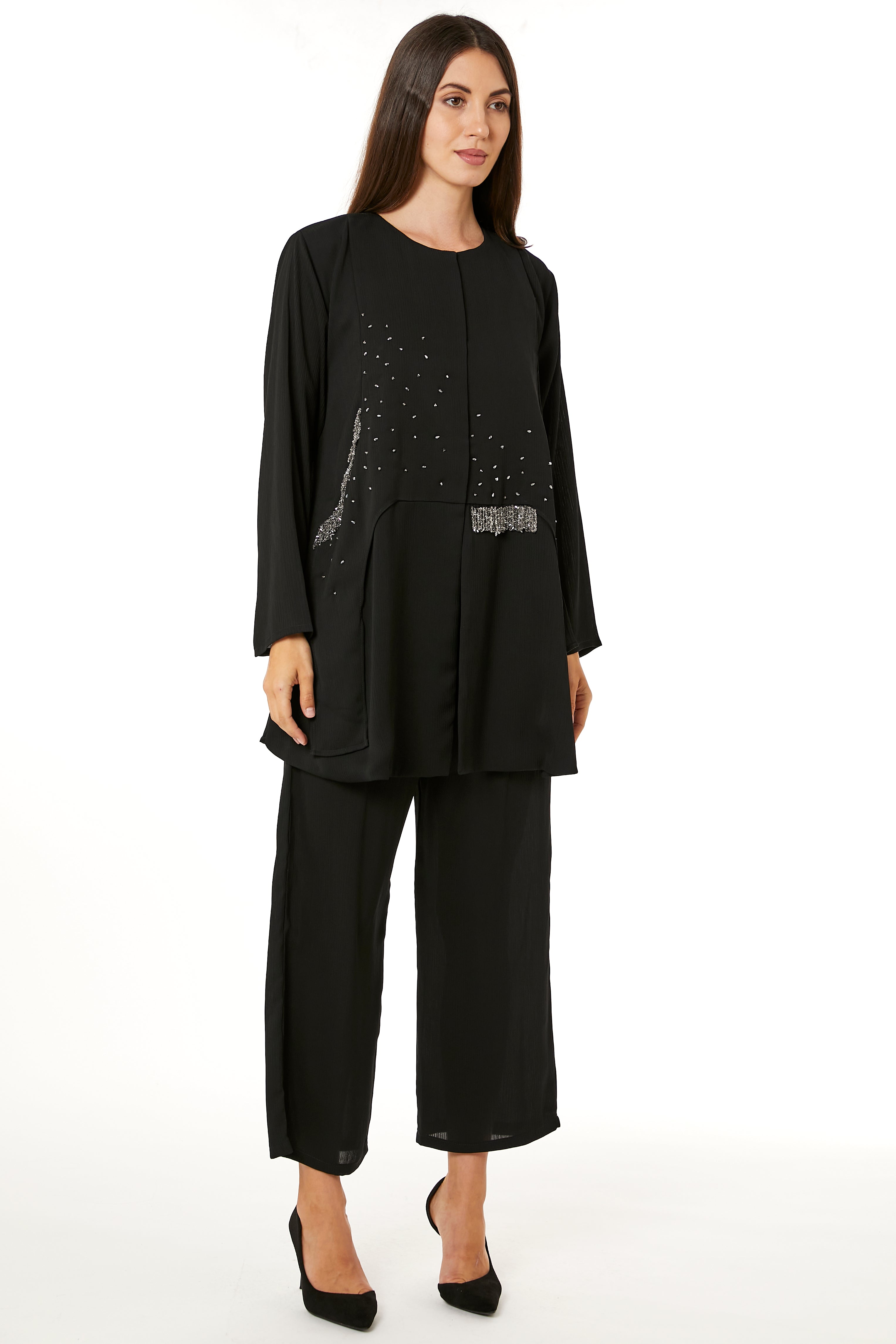 MOiSTREET Black Zoom Top and Pants Set travel Wear