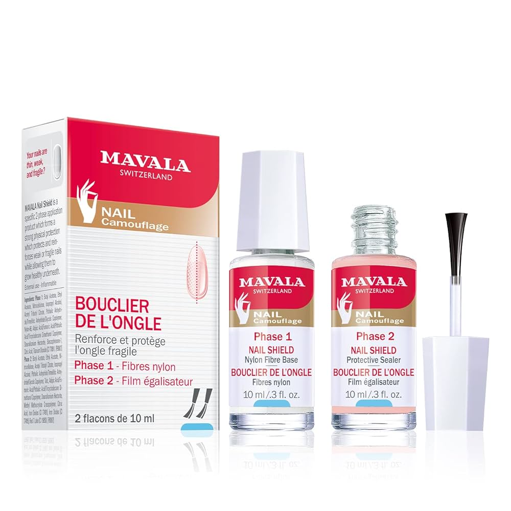 Mavala Nail Shield, 2x5 ml Dual-Phase Treatment for Weak, Fragile Nails