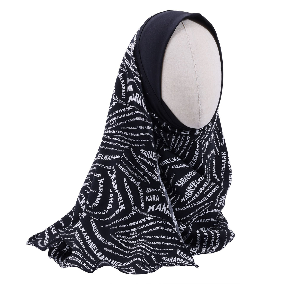 Black African Print Letter Hijab Scarf for Women