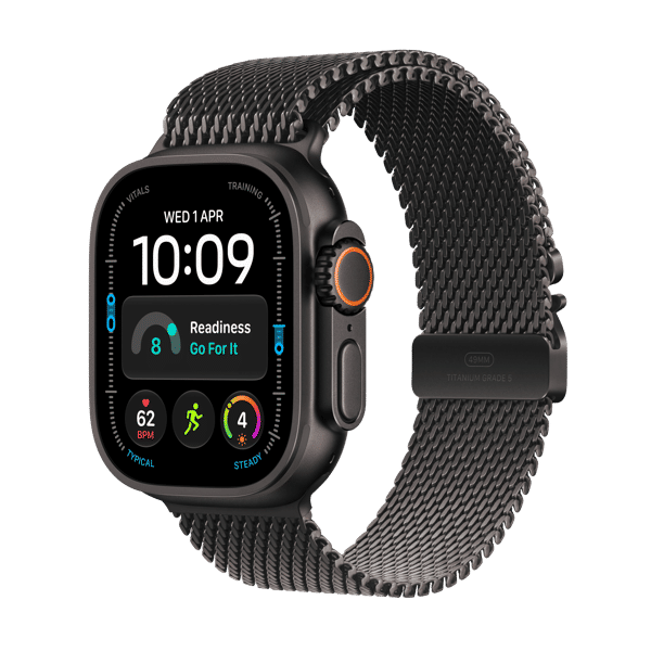 Apple Watch Ultra 4 G+C 49mm Titanium Case with Titanium Milanese Loop - L