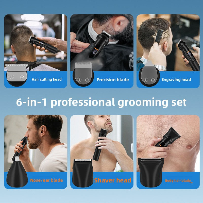 6-in-1 Hair Clipper Grooming Kit