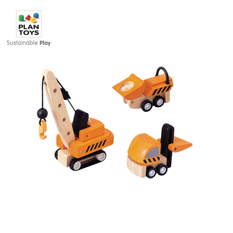 PlanToys Construction Vehicle — Wooden Vehicle Set