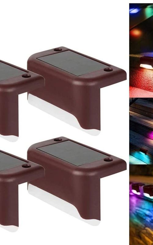 4 Pack Solar Deck Lights LED Solar Step Lights Waterproof Fence Lights For Outdoor Steps Fence