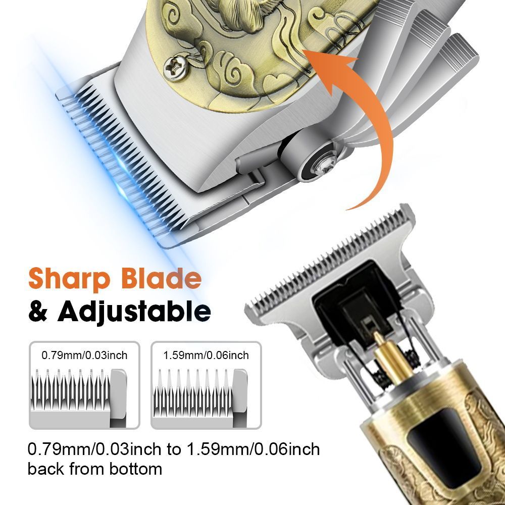 3 Piece USB Rechargeable Hair Clipper Set