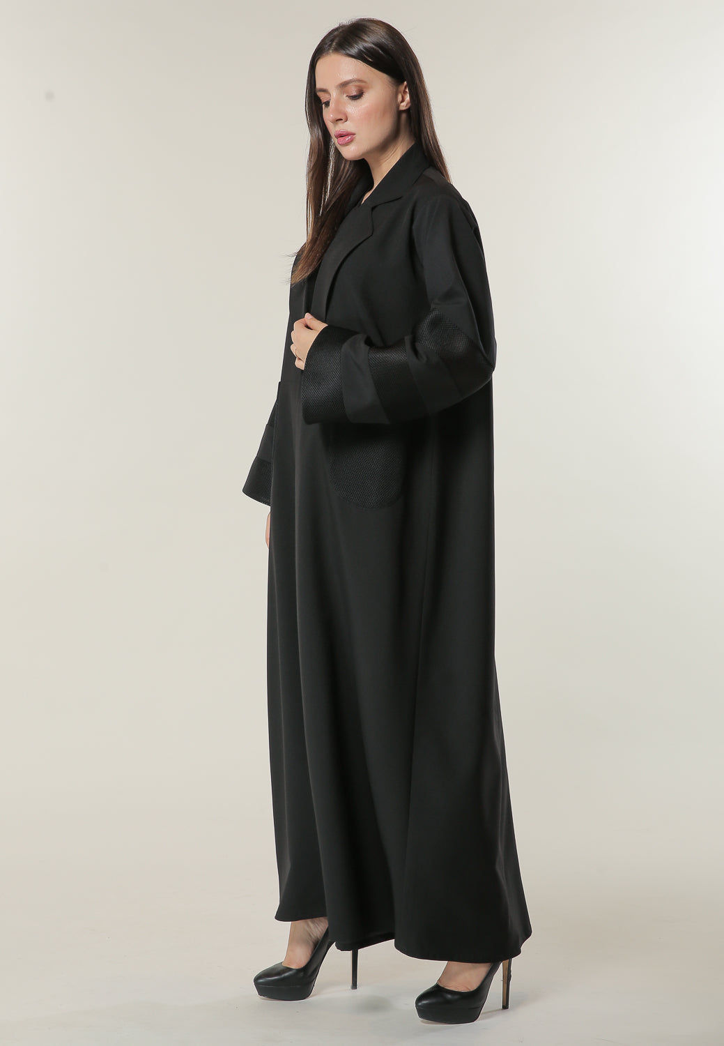 MOiSTREET Black Casual Coat Style Abaya