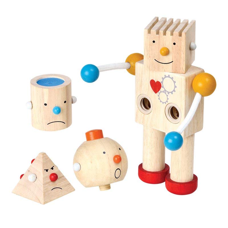 PlanToys Build-A-Robot — Wooden Robot Building Toy