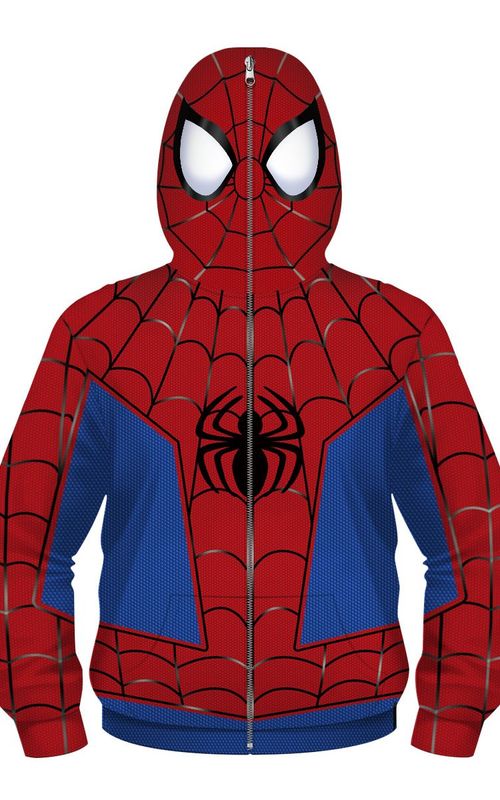 Boys Spiderman Hoodie Marvel Superhero Sweatshirt Full Zip Jacket For Kids Teens