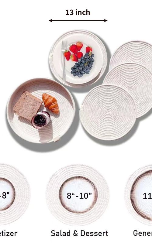 AIESY® Beautiful Round Woven Cotton Rope Placemats Set