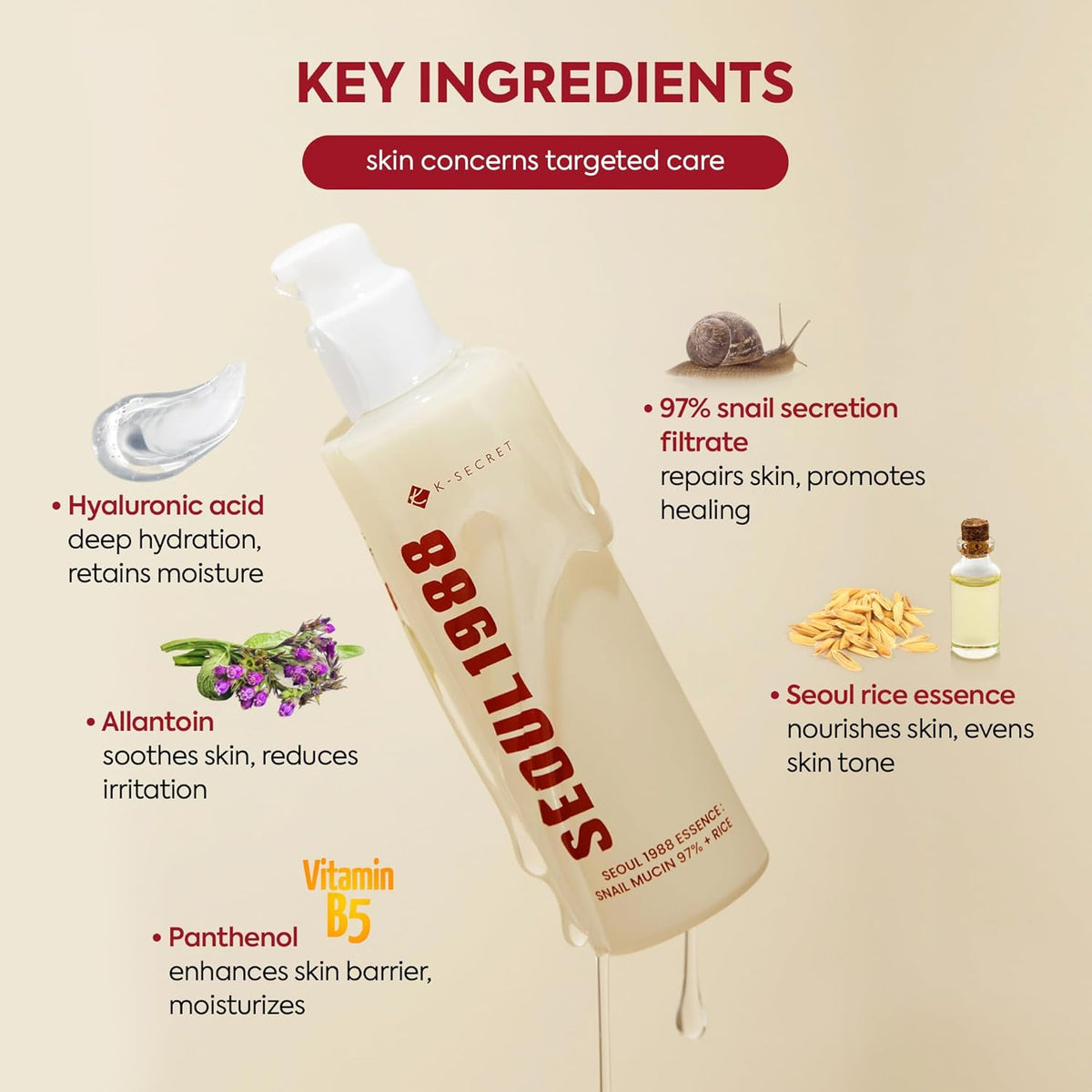 K-SECRET SEOUL 1988 Essence : Snail Mucin 97% + Rice
