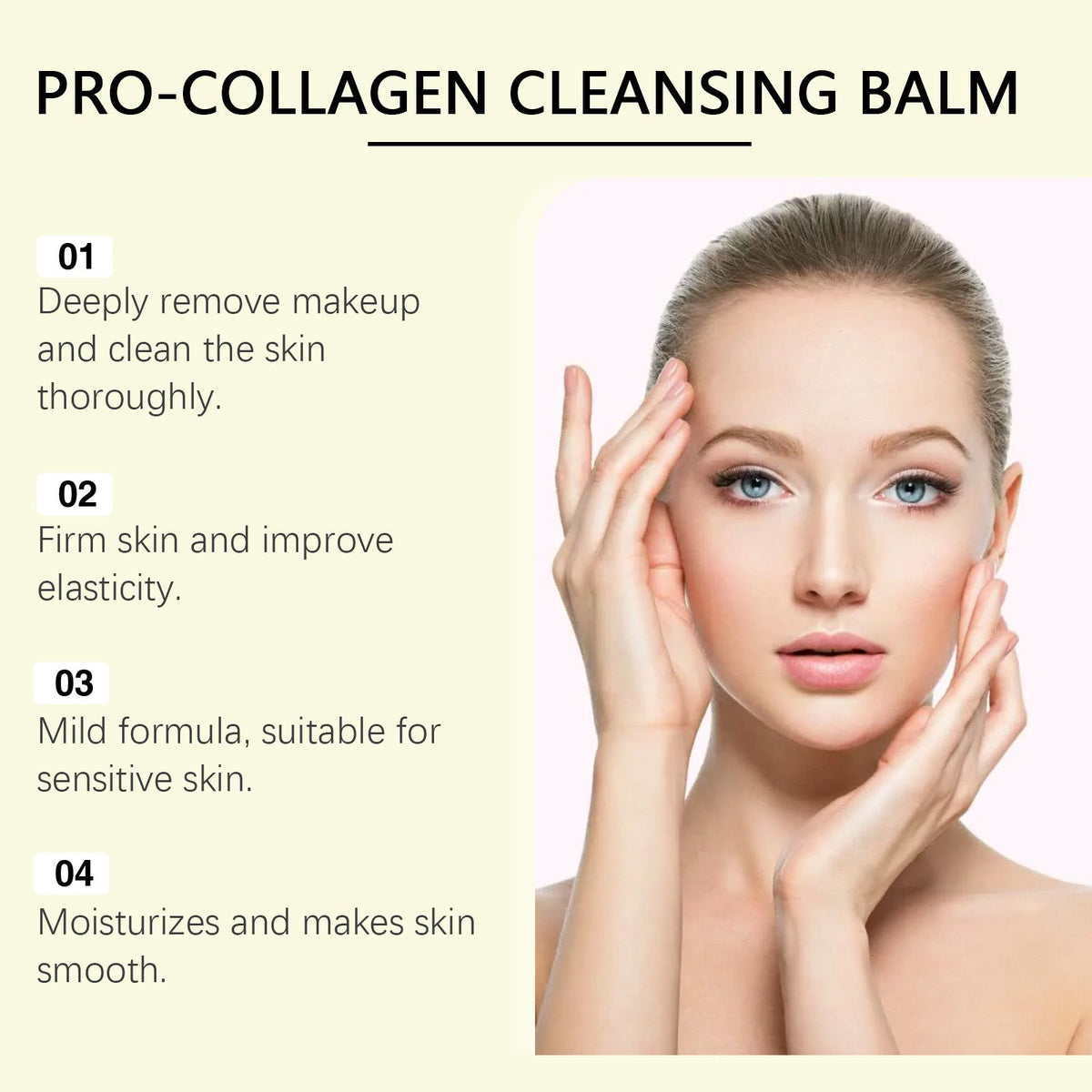 Collagen Facial Cleansing Cream, Gentle Makeup Remover, Brightening, Moisturizing, Skin Elasticity ,50g
