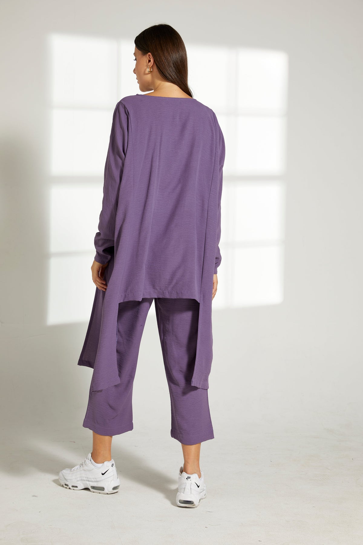 MOiSTREET Purple CEY Fabric Top and Pants Set