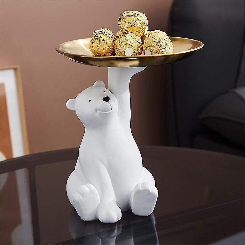Creative polar bear floor-standing ornaments living room entrance tray hotel TV cabinet home decorations