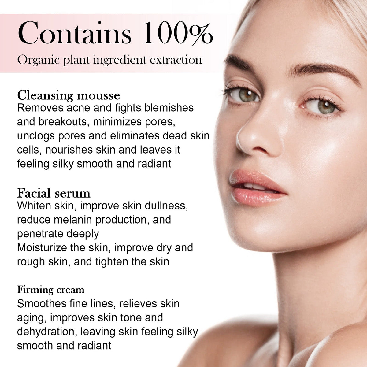 5-in-1 Skin Care Set, Hydrating, Brightening, Anti-Aging, for Radiant Skin ,1set