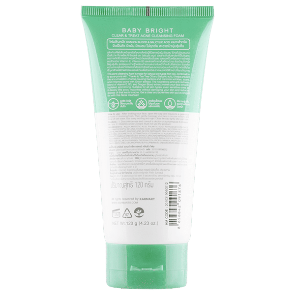 CLEAR & TREAT ACNE CLEANSING FOAM 120G BABY BRIGHT (F)