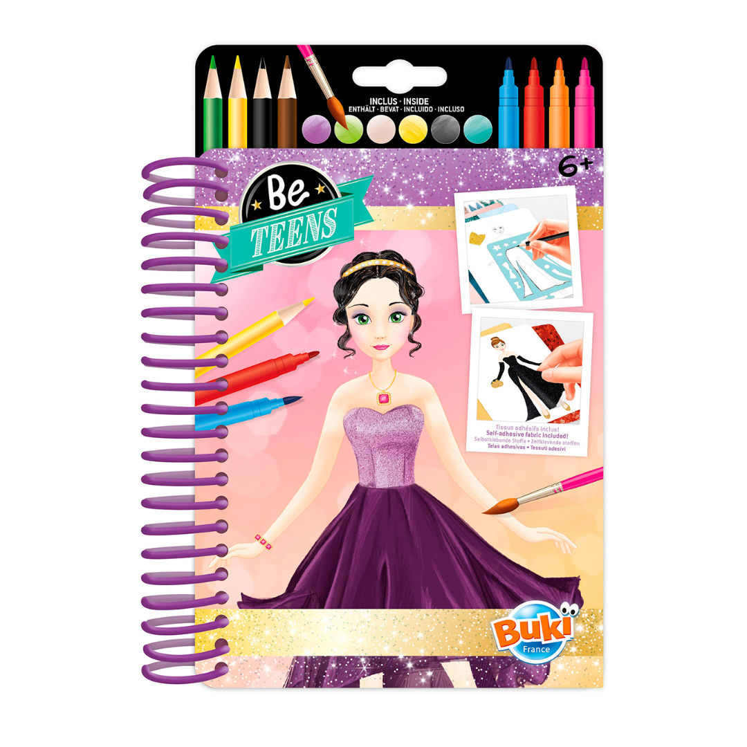 Buki France Be Teens Evening Dresses Sketchbook with Art Tools, (28 Pages)