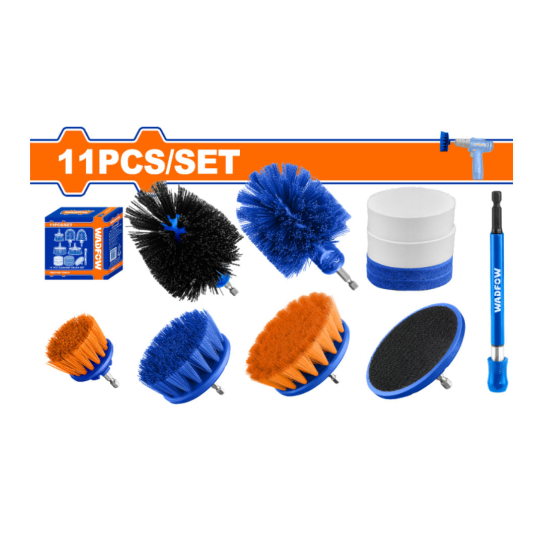 WADFOW 11 Pieces Cleaning Brush Kit, Soft/Medium/Abrasive Drill Brushes